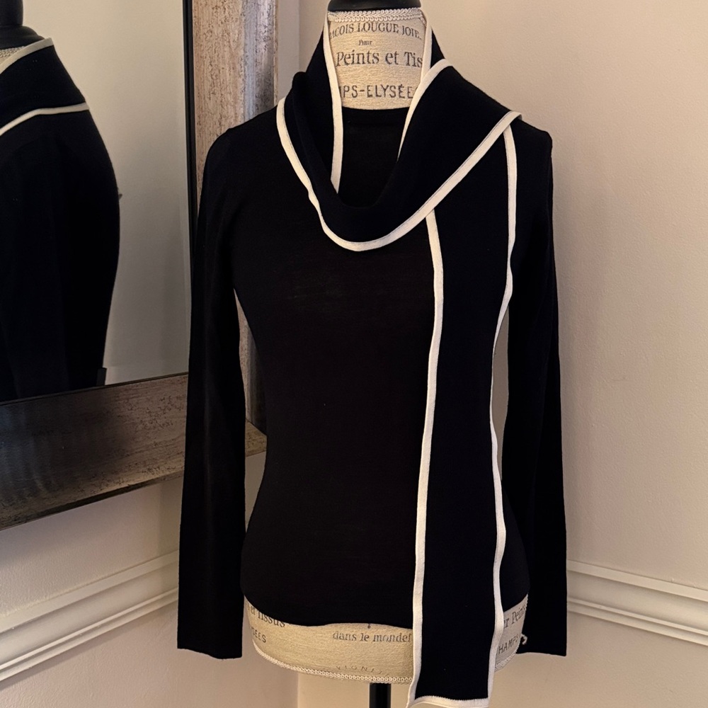 Escada Wool Neck-tie Sweater | Size Small